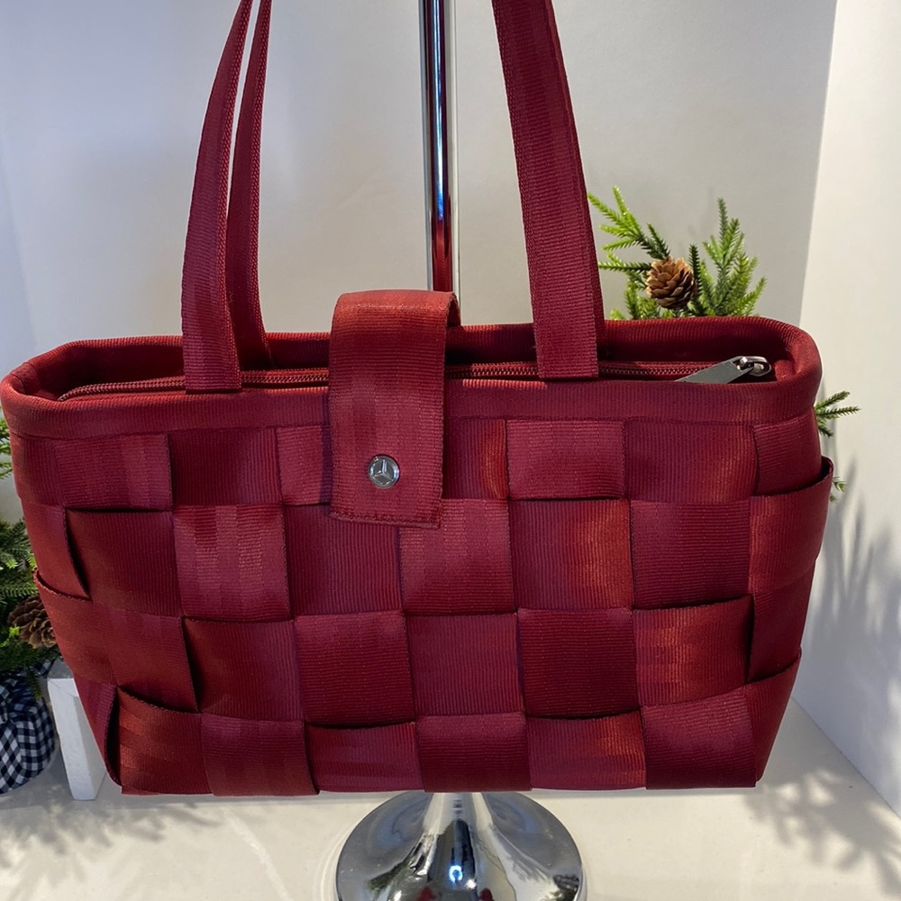 Harveys Mercedes Benz Logo Limited Edition Ruby Red Seatbelt Shoulder Bag